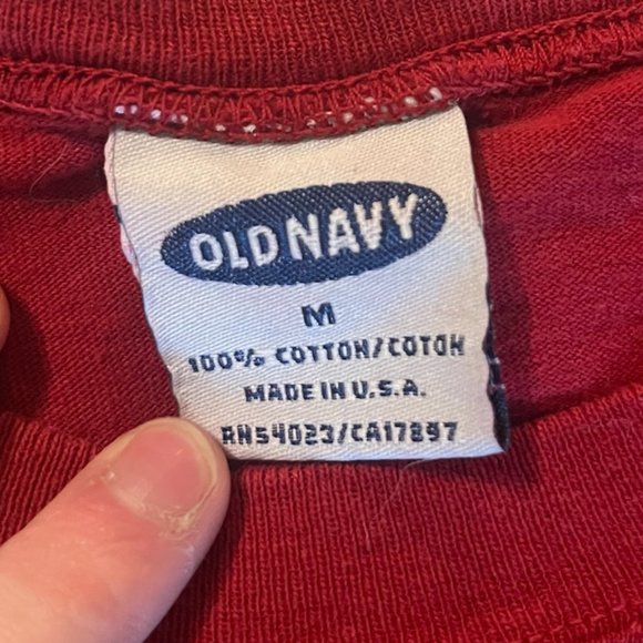 Vintage Old Navy Red Cotton T-Shirt - Picture 3 of 6